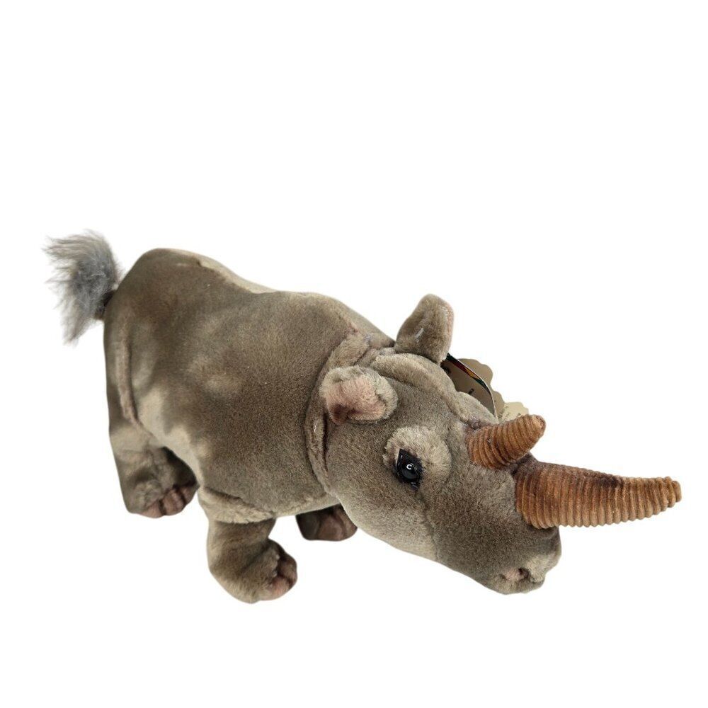 Vintage 90s Jungle Joes Safari Friends Rusty The Rhino Plush Toy Stuffed Animal